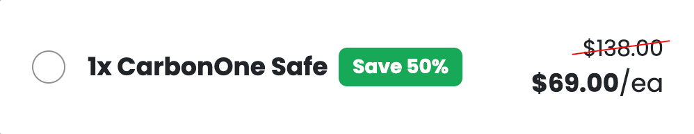 50% Package Discount For Single Carbon One Safe